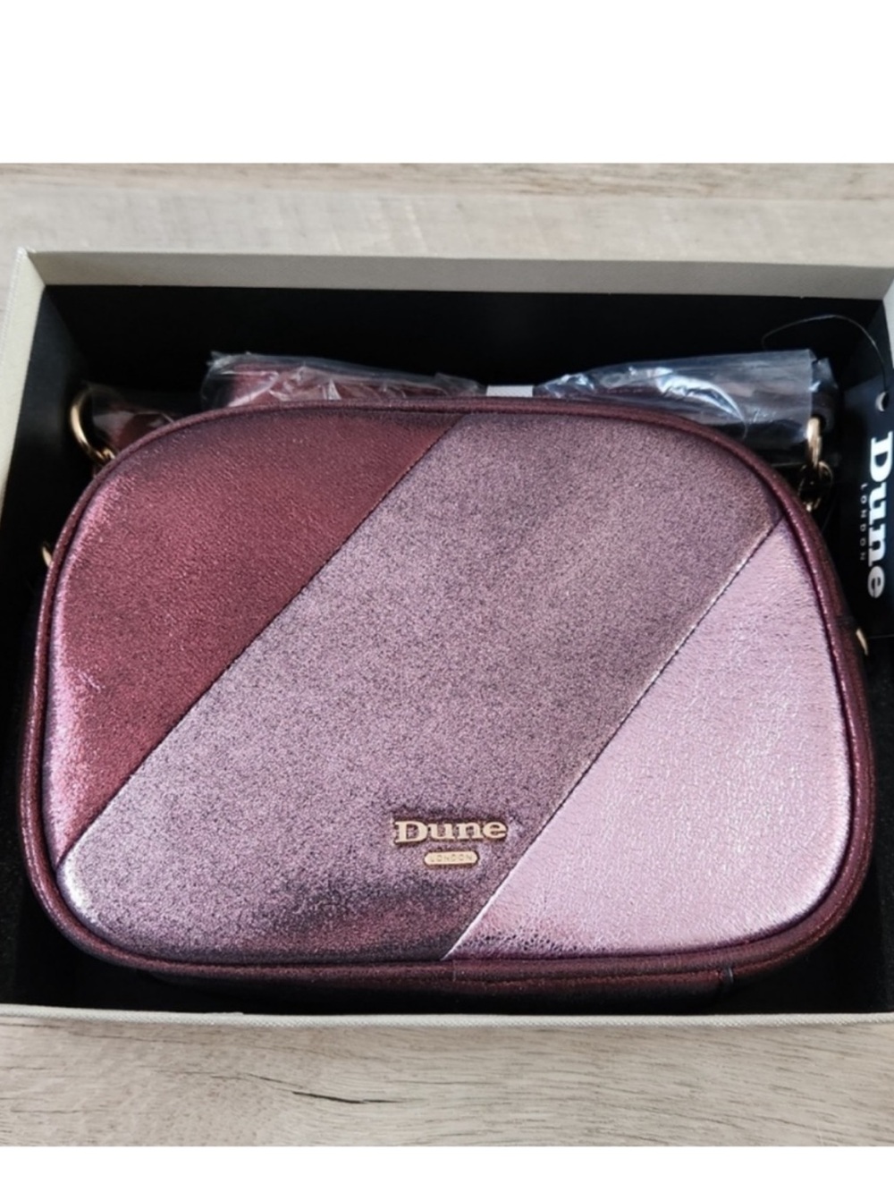 Dune London 30th Anniversary Crossbody Bag Colorblock Metallic Sparkly Party